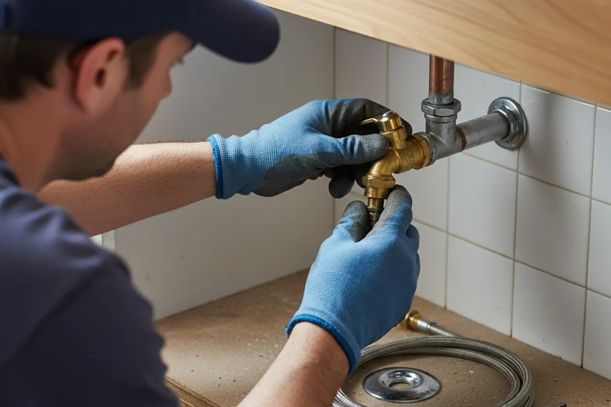 Shutoff valve and fitting work during Emergency Plumbing in Girardville